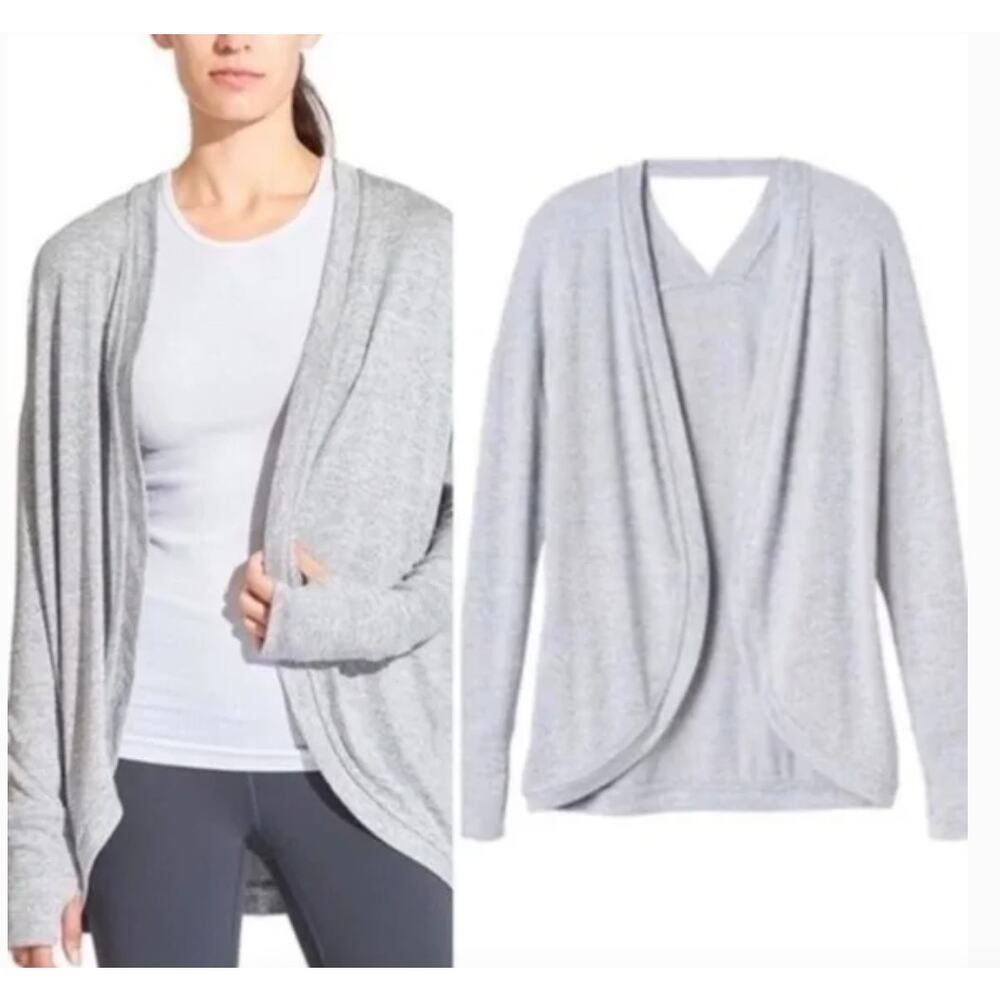 ATHLETA "Pose Wrap Cardigan" Open Cocoon Modal Blend V-back - Size XS
